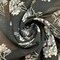 Black Floral Print Ripstop Look Poly Chiffon Fabric By the Yard